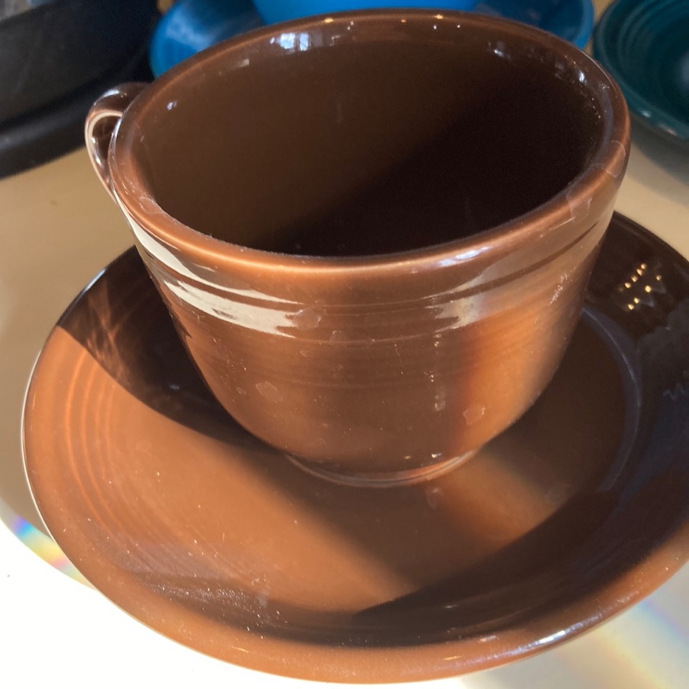 Brown Fiesta Cup And Saucer